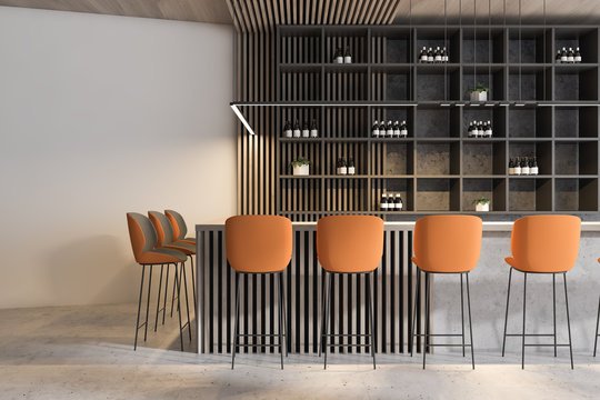 White And Wooden Bar Interior