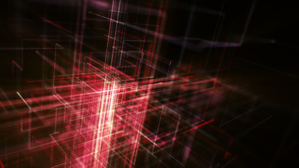 Obraz premium 3D illustration of network connection dots and lines. Technology background.