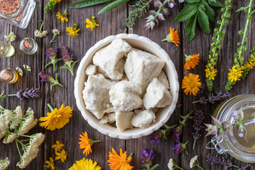 Shea butter, essential oils and medicinal plants