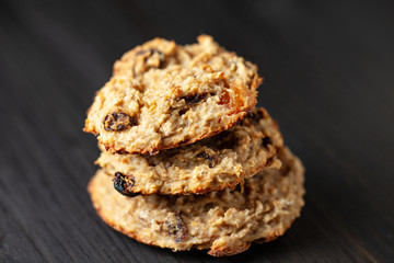 Close uo of raisin cookies