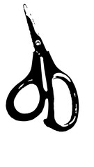 scissors on the table monochrome isolated