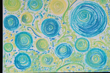 Author's original texture with pastels painted by the artist