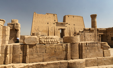 Front of Edfu Temple in Edfu, Egypt