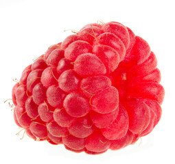 Ripe raspberries isolated on a white background.