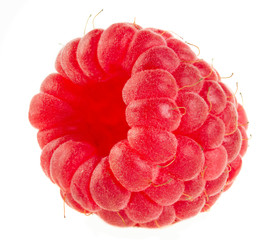 Ripe raspberries isolated on a white background.