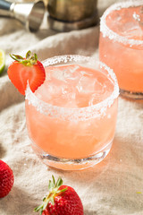 Homemade Red Strawberry Margarita