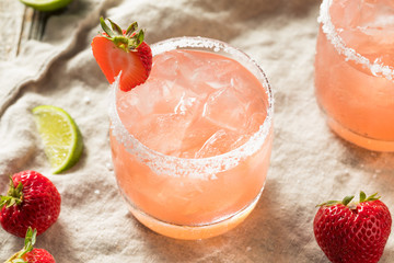 Homemade Red Strawberry Margarita