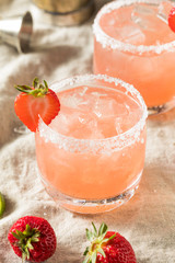 Homemade Red Strawberry Margarita