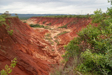 Rote Sandsteinformationen (rote Tsingys) im Tsingy Rouge Park Madagaskar