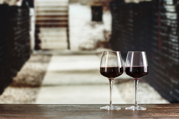 wine tasting in the cellar