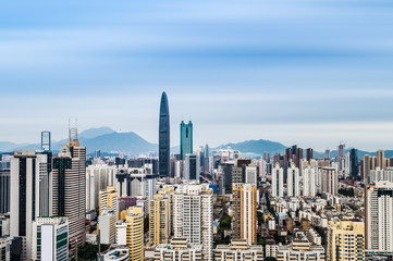 City skyline scenery of Luohu District, Shenzhen, Guangdong, China