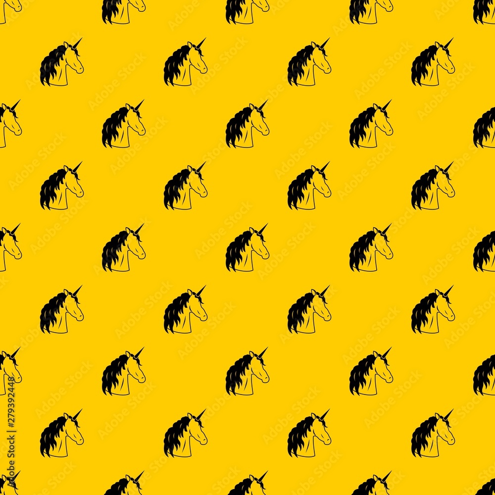 Poster unicorn pattern seamless vector repeat geometric yellow for any design