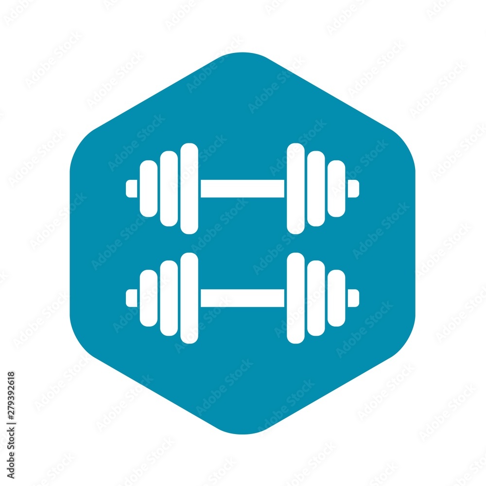 Poster two dumbbells icon. simple illustration of two dumbbells vector icon for web