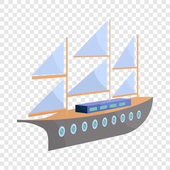 Ship with sails icon. Cartoon illustration of ship vector icon for web