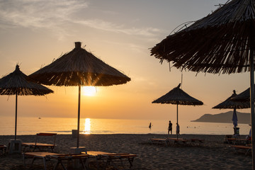 A sunset in the distance