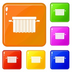 Garbage tank icons set collection vector 6 color isolated on white background