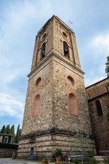 Fototapeta na wymiar Bell tower of the basilica San Miniato al Monte in Florence