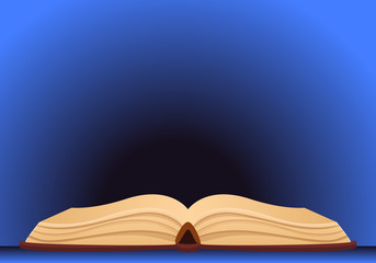 Open old book concept banner. Cartoon illustration of open old book vector concept banner for web design