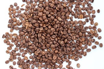 coffee beans on white background