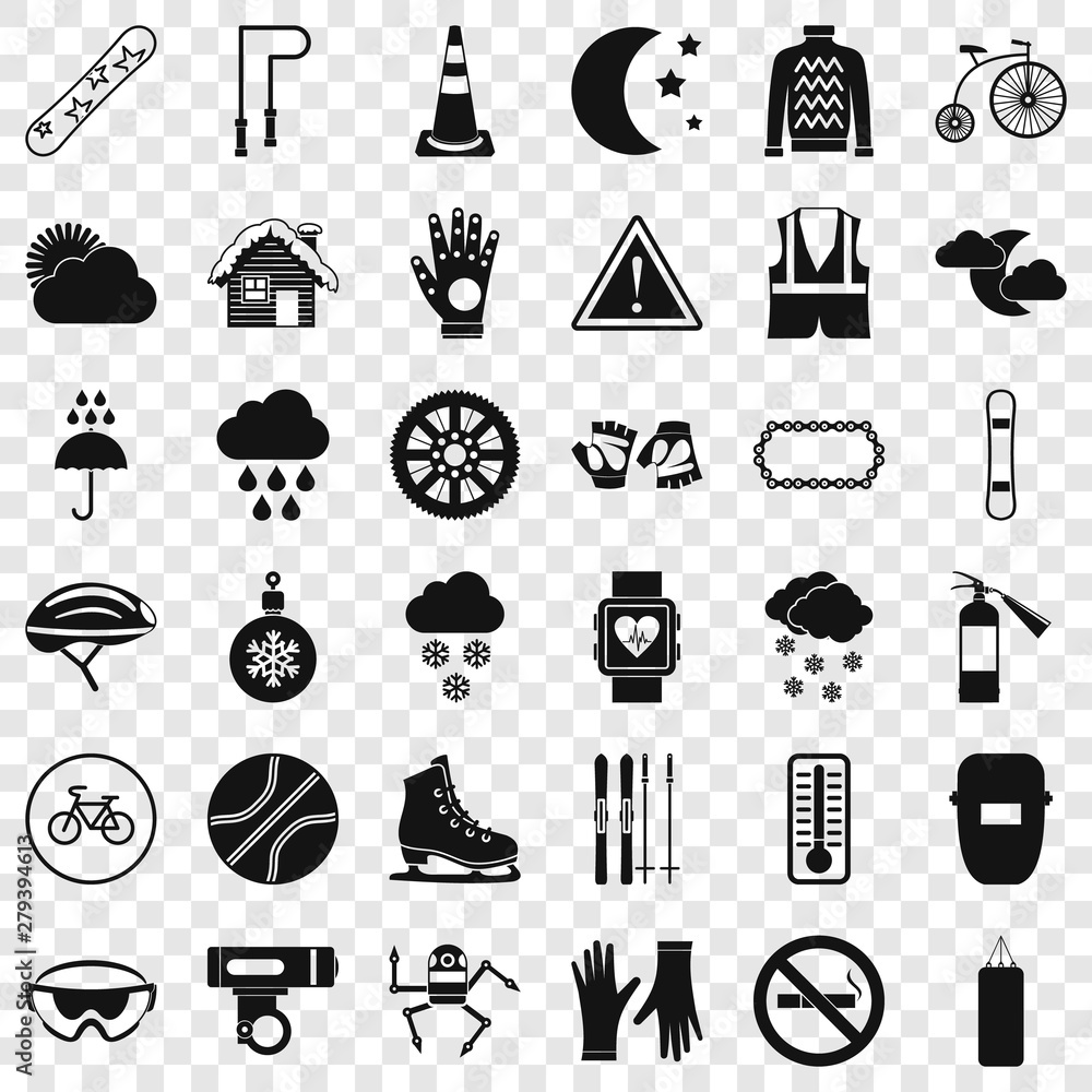 Aufkleber welding mask icons set. simple style of 36 welding mask vector icons for web for any design