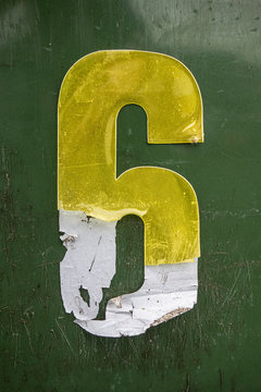Written Wording in Distressed State Typography Found Number 6