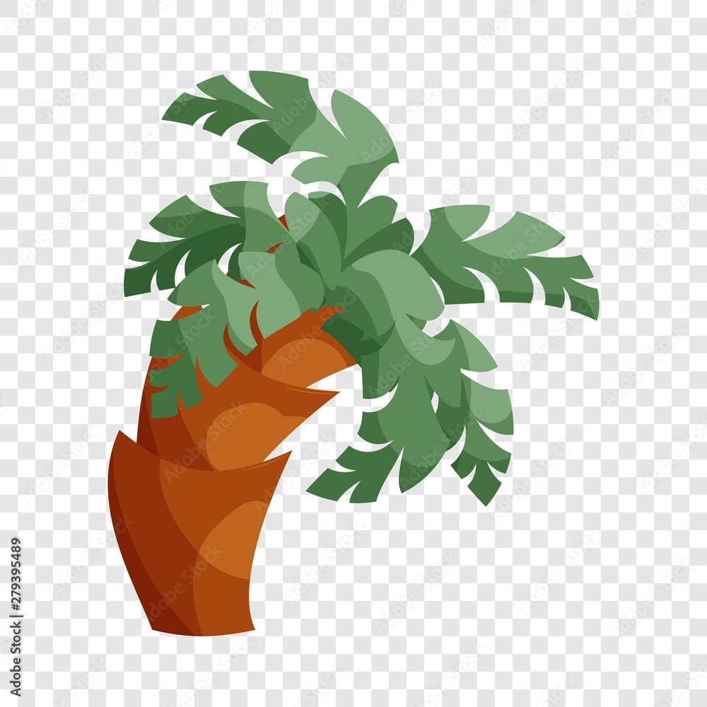 Poster palm tree icon in cartoon style isolated on background for any web design