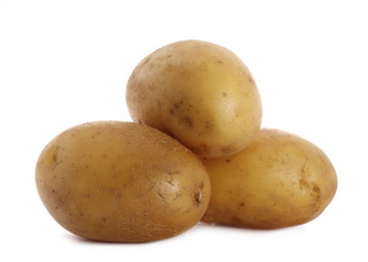 Organic potato isolated on white background