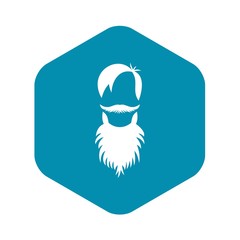Male avatar with beard icon. Simple illustration of male avatar with beard vector icon for web