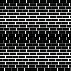 Abstract black brick vector background. Texture vector black brick wall. Black brick vector wall. Vector illustration background - texture pattern for continuous replicate.