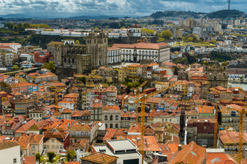 Porto, Portugal. Aerial cityscape image of Porto