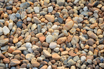 Colorful small pebbles or stone in garden