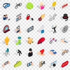 Hand icons set. Isometric style of 36 hand vector icons for web for any design