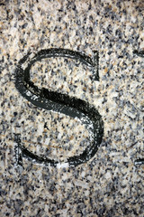 Written Wording in Distressed State Typography Found Letter S