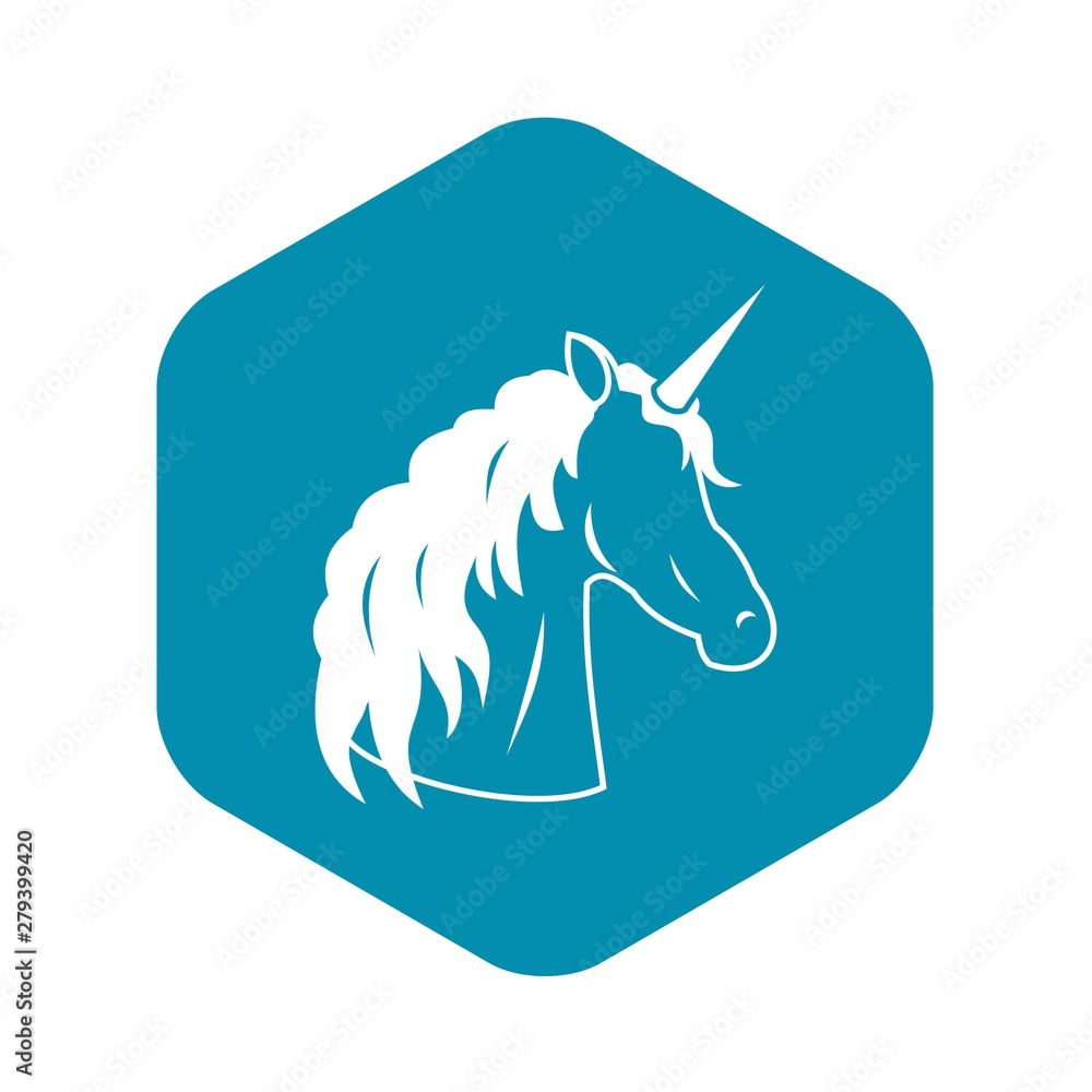 Poster unicorn icon. simple illustration of unicorn vector icon for web