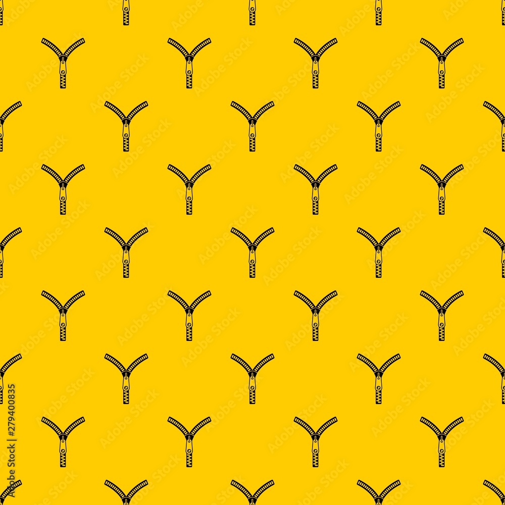 Poster zipper with lock pattern seamless vector repeat geometric yellow for any design