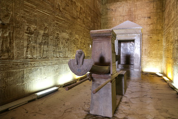 Inside of Edfu Temple in Edfu, Egypt