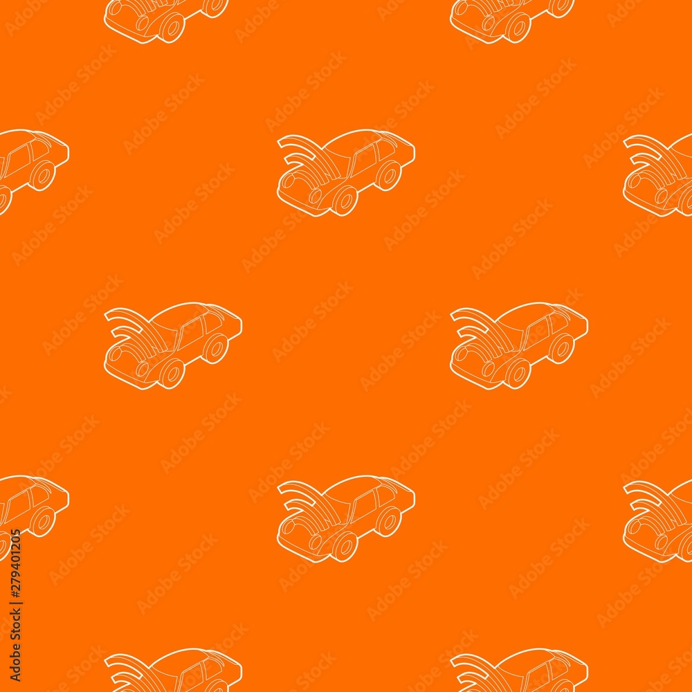 Poster car with wifi sign pattern vector orange for any web design best