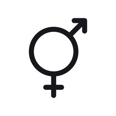 Bigender symbol. Gender and bi sexual orientation icon or sign concept.