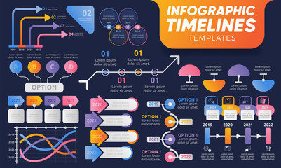 Timelines Infographic Templates. Colorful Infographic templates. Infographics for presentation
