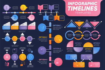 Timelines Infographic Templates. Colorful Infographic templates. Infographics for presentation