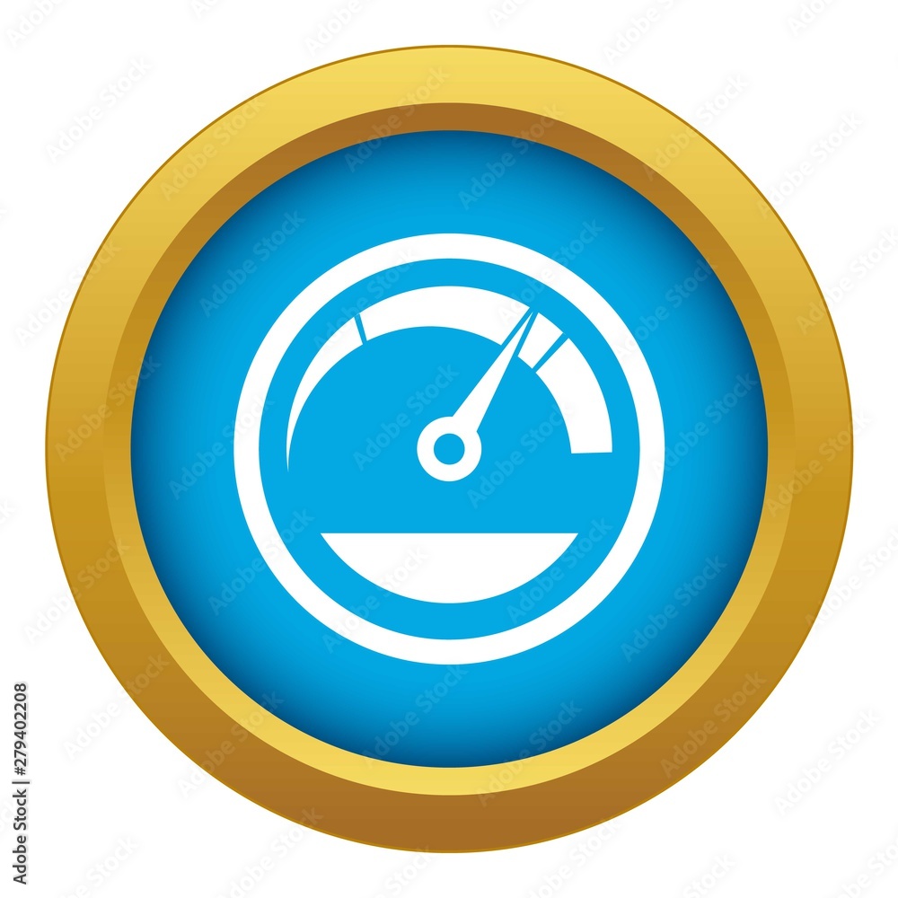 Poster speedometer icon blue vector isolated on white background for any design