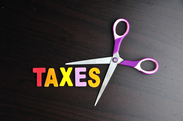 scissors and the alphabet TAXES