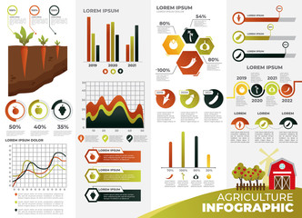 Agriculture Infographic Templates. Colorful Infographic templates. Infographics for presentation
