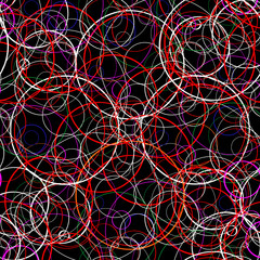 Abstract vector graphic with colorful random, scattered circles, ovals. Abstract modern art like shape. Squiggly lines element. eps 10
