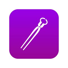 Vintage blacksmith pincers icon digital purple for any design isolated on white vector illustration