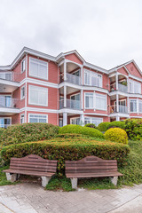 Fototapeta na wymiar Modern Apartment Buildings in Vancouver, British Columbia, Canada.
