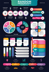 Random Infographic Templates. Colorful Infographic templates. Infographic Bundle