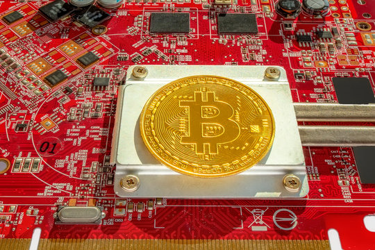 Bitcoins and New Virtual money concept.Gold bitcoins with Candle stick graph chart and digital background.Golden coin with icon letter B.Mining or blockchain technology