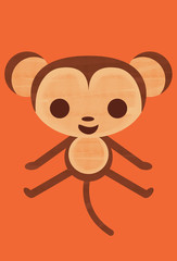 Illustration of a cute monkey jumping