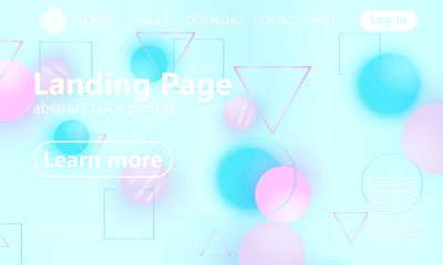 Landing page. Geometric background.